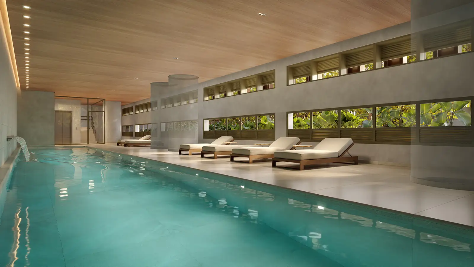 Piscina coberta com raia de 25 metros